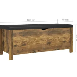 vidaXL Opbergbox met kussen 105x40x45 cm bewerkt hout gerookt eiken