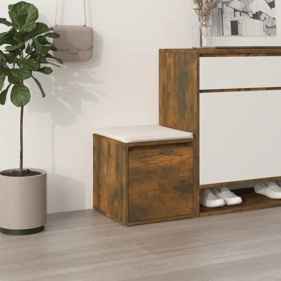 vidaXL Opbergbox met lade 40,5x40x40 cm bewerkt hout gerookt eiken