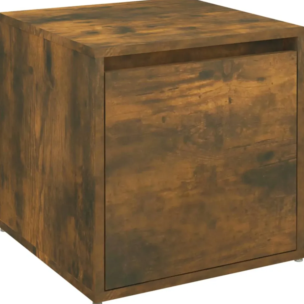 vidaXL Opbergbox met lade 40,5x40x40 cm bewerkt hout gerookt eiken