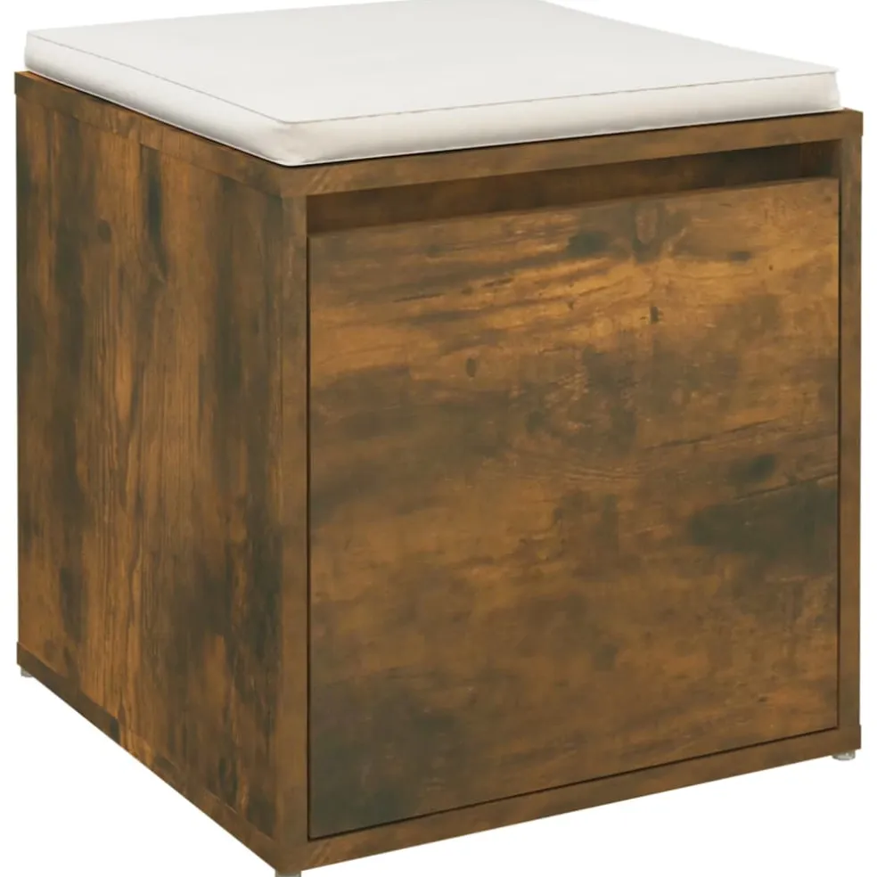 vidaXL Opbergbox met lade 40,5x40x40 cm bewerkt hout gerookt eiken