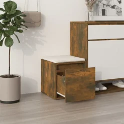 vidaXL Opbergbox met lade 40,5x40x40 cm bewerkt hout gerookt eiken