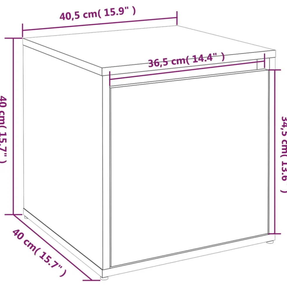 vidaXL Opbergbox met lade 40,5x40x40 cm bewerkt hout gerookt eiken