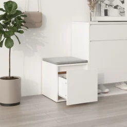 vidaXL Opbergbox met lade 40,5x40x40 cm bewerkt hout wit
