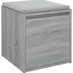 vidaXL Opbergbox met lade 40,5x40x40 cm bewerkt hout grijs sonoma eik