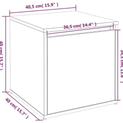 vidaXL Opbergbox met lade 40,5x40x40 cm bewerkt hout grijs sonoma eik