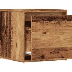 vidaXL Opbergbox met lade 40,5x40x40 cm bewerkt hout oud houtkleurig