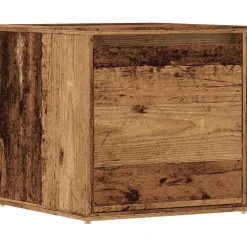 vidaXL Opbergbox met lade 40,5x40x40 cm bewerkt hout oud houtkleurig