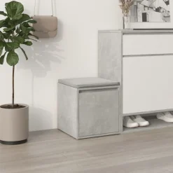 vidaXL Opbergbox met lade 40,5x40x40 cm bewerkt hout betongrijs