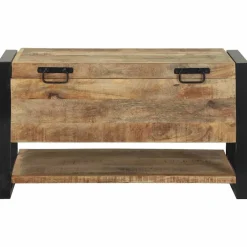 vidaXL Opbergbox met opslag Bruin 80 x 35 x 45 cm Massief mangohout