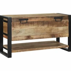 vidaXL Opbergbox met opslag Bruin 80 x 35 x 45 cm Massief mangohout