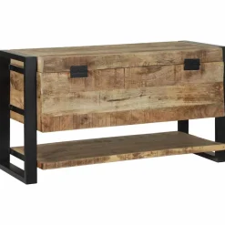 vidaXL Opbergbox met opslag Bruin 80 x 35 x 45 cm Massief mangohout