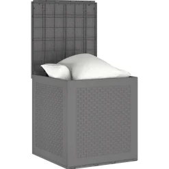vidaXL Opbergbox met opslag Lichtgrijs 55 x 53 x 57 cm Polypropyleen