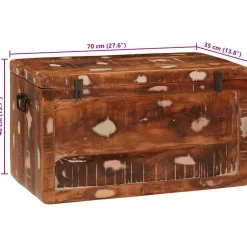 vidaXL Opbergbox met opslag met de deur Bruin Massief Mango Hout
