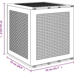 vidaXL Opbergbox met opslag Wit 55 x 53 x 57 cm Polypropyleen