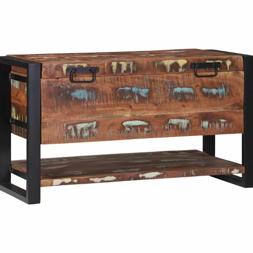 vidaXL Opbergbox Multikleur 80 x 35 x 45 cm Massief gerecycled hout