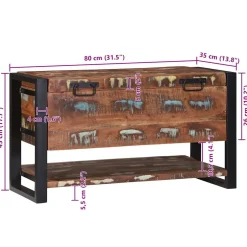 vidaXL Opbergbox Multikleur 80 x 35 x 45 cm Massief gerecycled hout