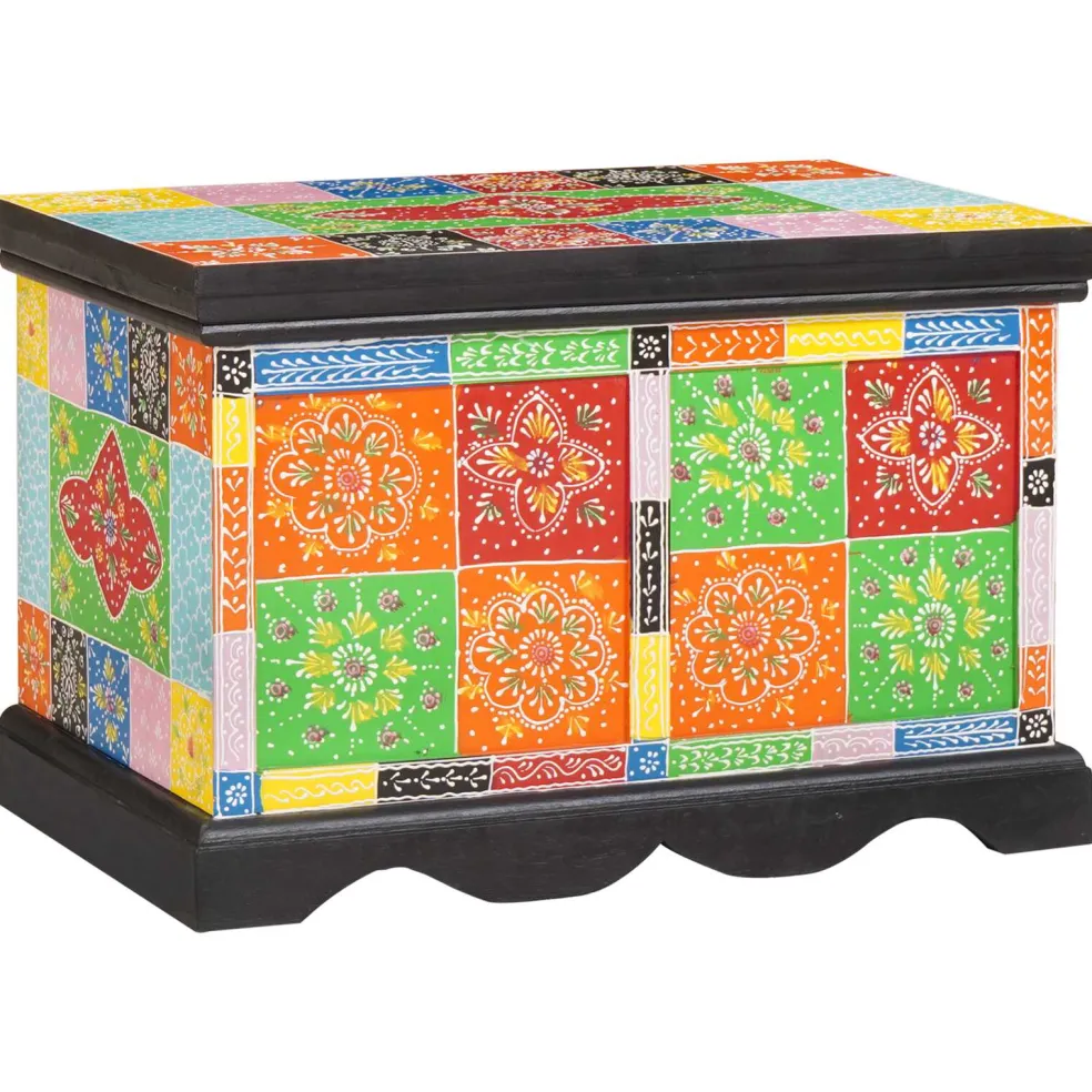 vidaXL Opbergbox Multikleur 60 x 40 x 40 cm Massief mangohout