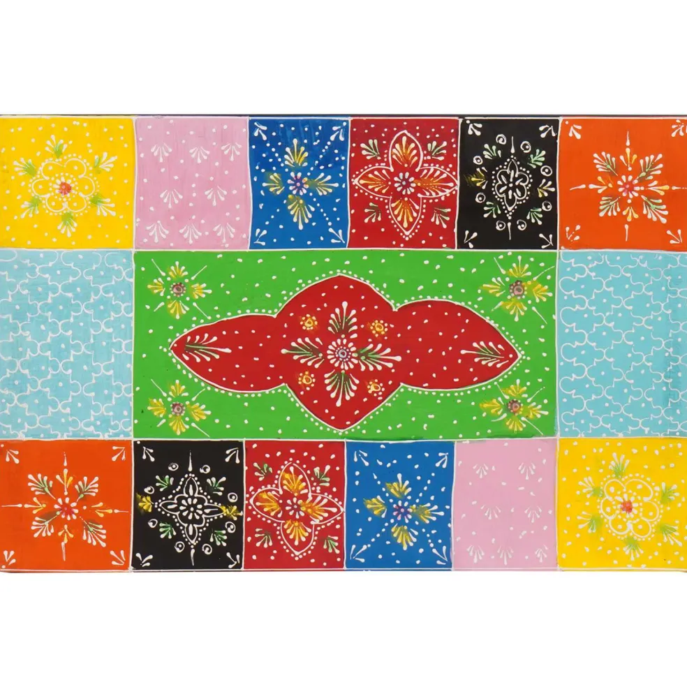 vidaXL Opbergbox Multikleur 60 x 40 x 40 cm Massief mangohout
