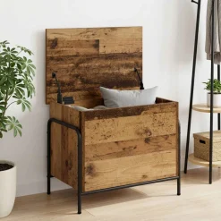 vidaXL Opbergbox Oud hout 80 x 40 x 49,5 cm Bewerkt hout