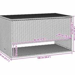 vidaXL Opbergbox voor buiten 100x55x55,5 cm poly rattan zwart