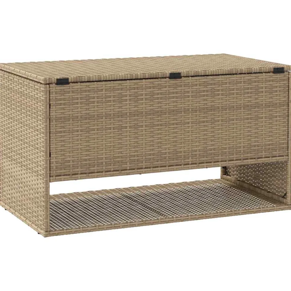 vidaXL Opbergbox voor buiten 100x55x55,5 cm poly rattan beige