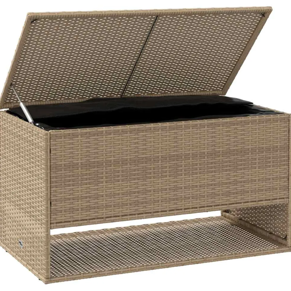 vidaXL Opbergbox voor buiten 100x55x55,5 cm poly rattan beige