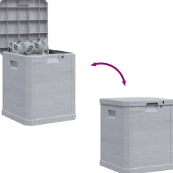 vidaXL Opbergbox voor in de tuin 90 L lichtgrijs