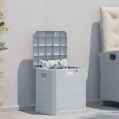 vidaXL Opbergbox voor in de tuin 90 L lichtgrijs