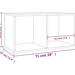 vidaXL Opbergbox voor LP's 71x34x36 cm bewerkt hout sonoma eikenkleur