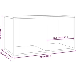 vidaXL Opbergbox voor LP's 71x34x36 cm bewerkt hout wit
