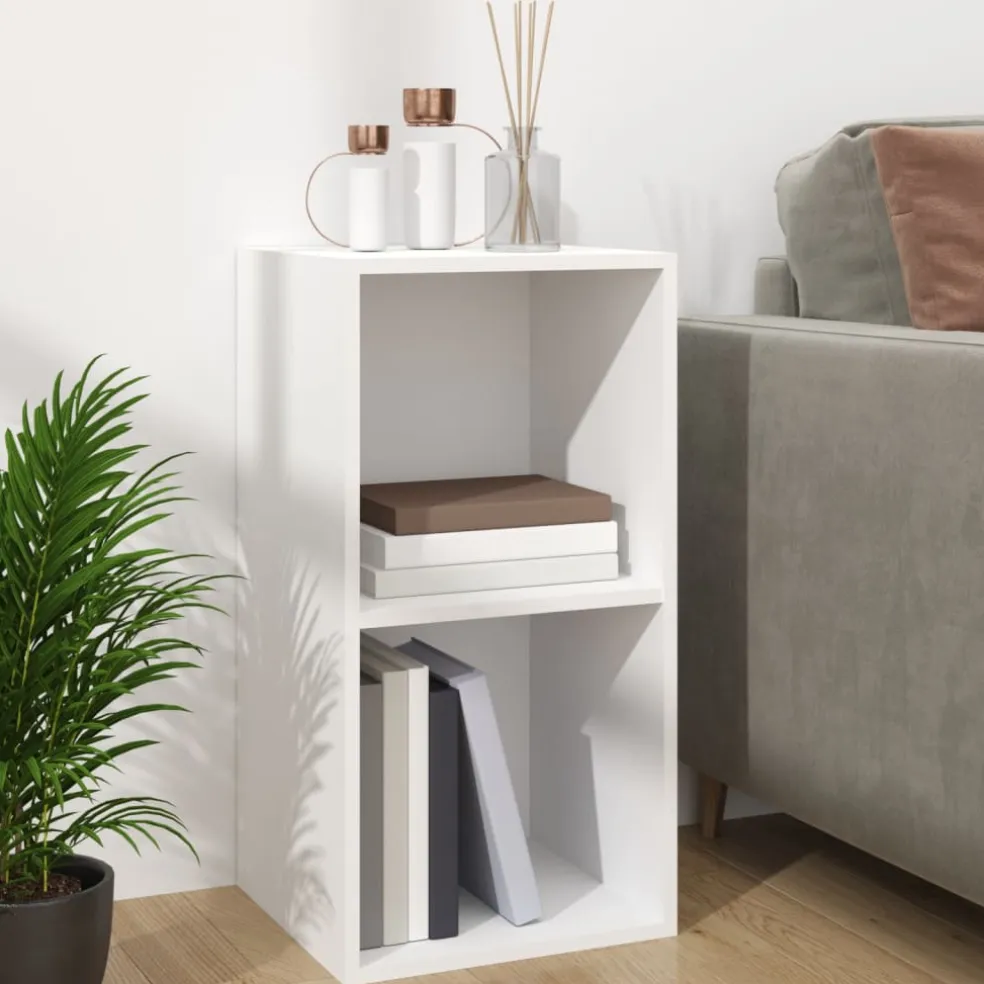 vidaXL Opbergbox voor LP's 71x34x36 cm bewerkt hout wit