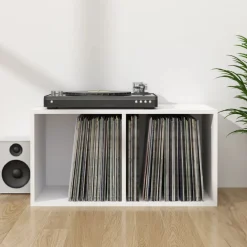 vidaXL Opbergbox voor LP's 71x34x36 cm bewerkt hout wit