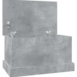 vidaXL Opbergbox 50x30x28 cm bewerkt hout betongrijs