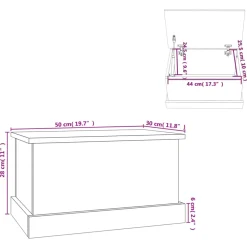 vidaXL Opbergbox 50x30x28 cm bewerkt hout grijs sonoma eikenkleurig