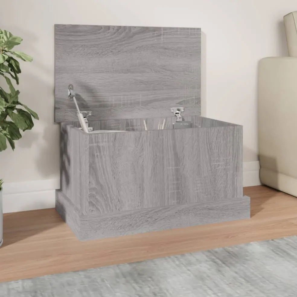 vidaXL Opbergbox 50x30x28 cm bewerkt hout grijs sonoma eikenkleurig