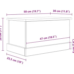 vidaXL Opbergbox 30x50x28 cm bewerkt hout artisanaal eikenkleurig