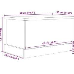 vidaXL Opbergbox 30x50x28 cm bewerkt hout oud houtkleurig