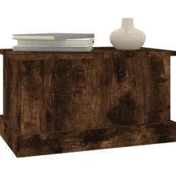 vidaXL Opbergbox 50x30x28 cm bewerkt hout gerookt eikenkleurig