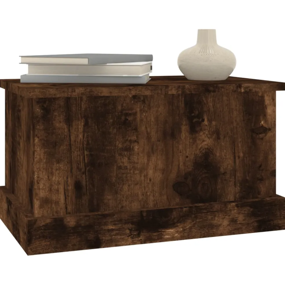 vidaXL Opbergbox 50x30x28 cm bewerkt hout gerookt eikenkleurig