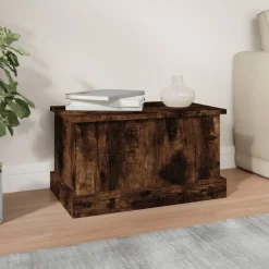 vidaXL Opbergbox 50x30x28 cm bewerkt hout gerookt eikenkleurig