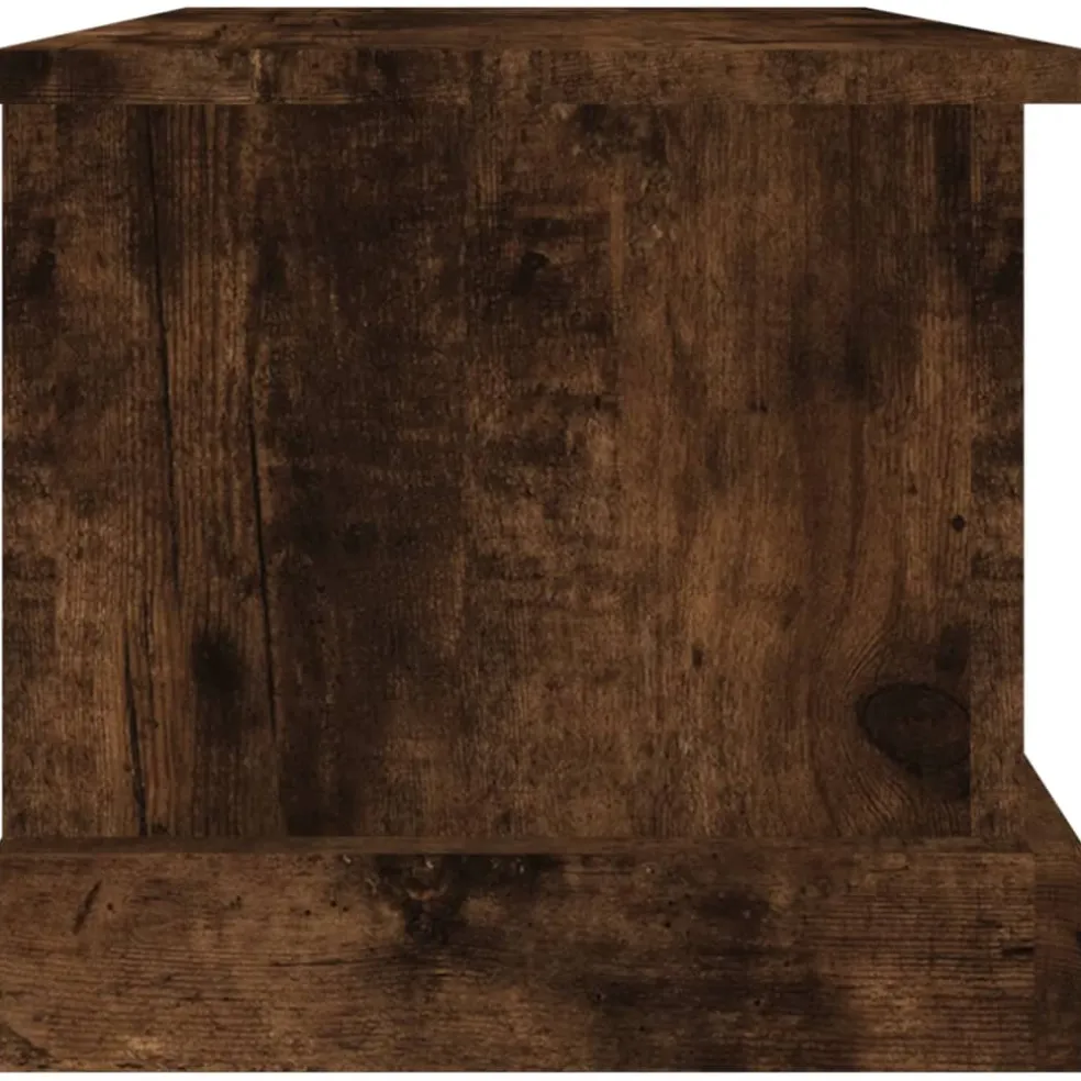 vidaXL Opbergbox 50x30x28 cm bewerkt hout gerookt eikenkleurig