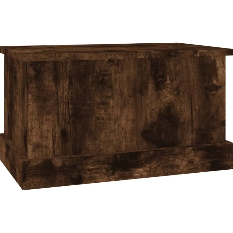 vidaXL Opbergbox 50x30x28 cm bewerkt hout gerookt eikenkleurig