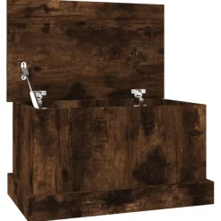 vidaXL Opbergbox 50x30x28 cm bewerkt hout gerookt eikenkleurig