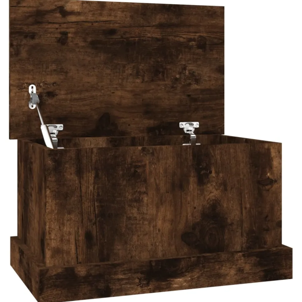 vidaXL Opbergbox 50x30x28 cm bewerkt hout gerookt eikenkleurig