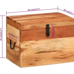vidaXL Opbergbox 39x28x31 cm massief acaciahout