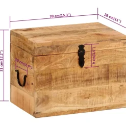 vidaXL Opbergbox 39x28x31 cm massief mangohout