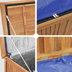 vidaXL Opbergbox 60x50x58 cm massief teakhout