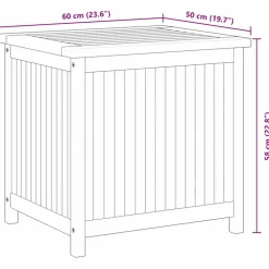 vidaXL Opbergbox 60x50x58 cm massief teakhout