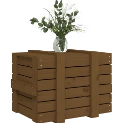 vidaXL Opbergbox 58x40,5x42 cm massief grenenhout honingbruin
