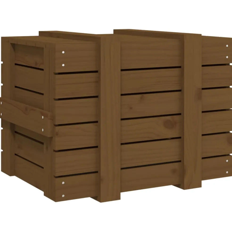 vidaXL Opbergbox 58x40,5x42 cm massief grenenhout honingbruin